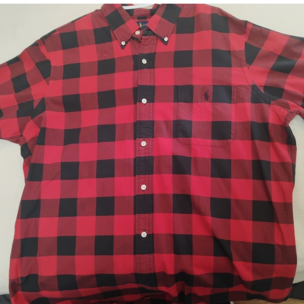 Polo by Ralph Lauren Red and Black Checkered Men's Shirt
